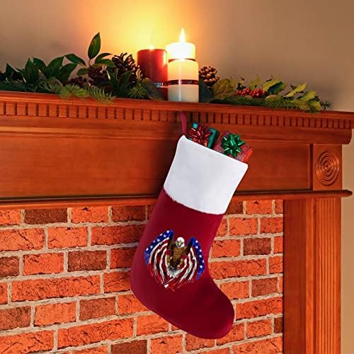 Bald American Bandle American Christmas Solvendo meias de meia para a decoração da casa de férias da árvore de Natal na árvore de
