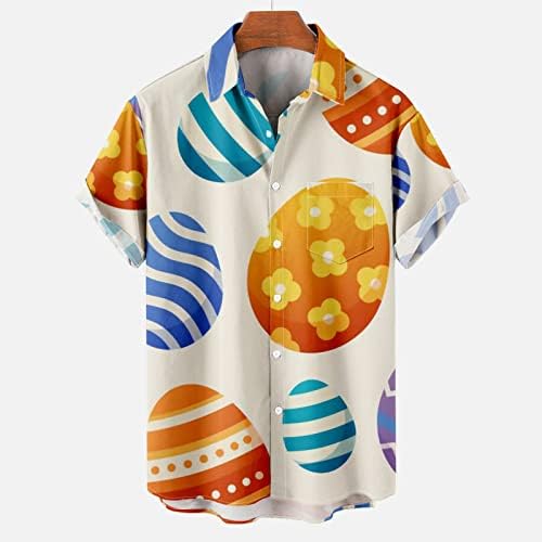 Camisas de Páscoa masculinas Impressão gráfica das camisetas havaianas Top de manga curta Blusa de praia confortável tops