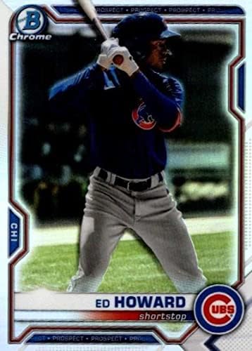 2021 Bowman Chrome Draft Refractor #BDC-198 ED HOWARD RC ROOKIE CHICAGO CUBS MLB BASEBAL