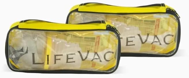 Pacote de Kit de Viagem Lifevac - Dispositivo de resgate de 2 sufocas, dispositivo de resgate portátil de resgate de primeiros socorros para crianças e adultos, dispositivo portátil de sucção das vias aéreas para crianças e adultos