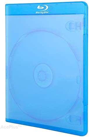 Casos de Blu-ray de Blue Slim Slim Aceplus em 6 mm de espessura ultra fina para armazenamento de disco único com envoltório transparente e logotipo