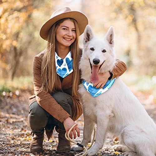 2 pacotes de cachorro bandana lavável cachorro quadrado cachorro lenço de cachorro bibs para menino e menino aquarela azul
