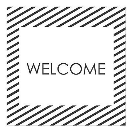CGSignLab | Janela Welcome -Stripes White se apega | 12 x12