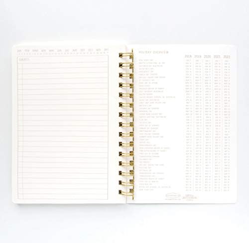 Designworks Ink A5 6 x 8,25 Manfleado Ivory White Textury Paper Notebook Journal com detalhes em ouro, páginas revestidas e ligação