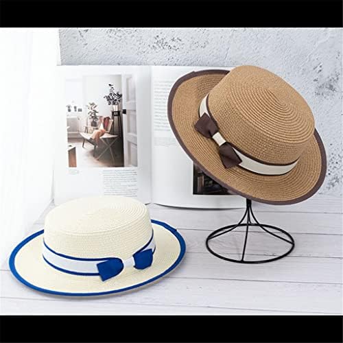 Adquirir chapéu de praia feminino de verão feminino casual hapsa panamá lady clássica plana bowknot straw chapéu de sol fedora