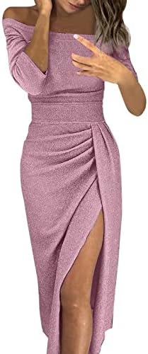 Vestido longo, moda de coquetel sexy sem altura vestido de fenda alta vestidos de manga de verão vestido marrom vestido adolescente americano rosa