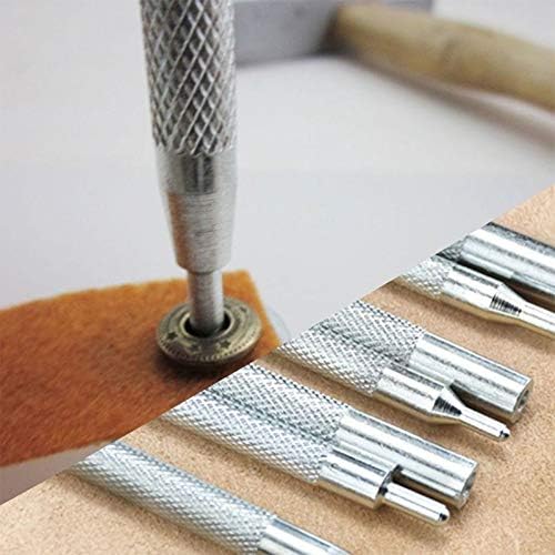 MIUSIE 11PCS/Set Metal Diy Leather Craft Tool Snap Rivet Buttons Buttons Instalação Kit para Acessórios para Material para Punchamento de Mão - Acessórios para Ceatria de Leather -Craft -