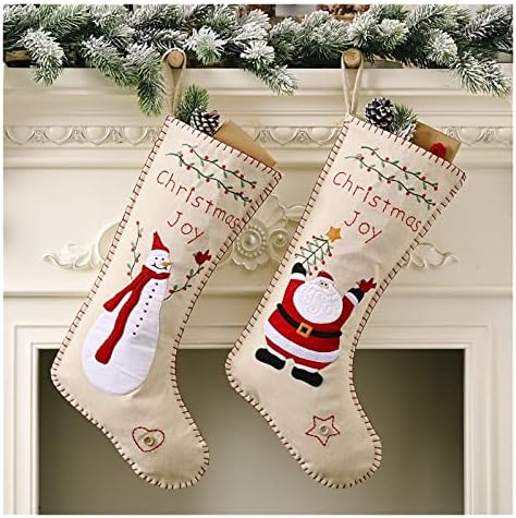 Deflab meias de boneco de neve meias penduradas sacos de presente, decorações de árvores de Natal. Meias infantis, sacos de