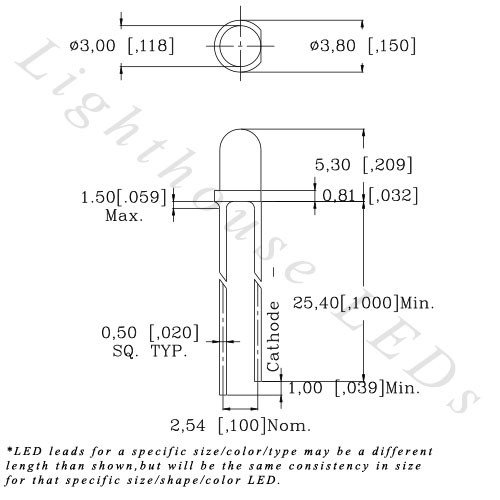 3mm redondo laranja/âmbar - LED mais rápido de 6Hz piscando - super brilhante