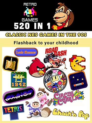 Console de jogos portátil de Handheld, console retro Mini Game com 520 jogos clássicos, tela de 3,0 polegadas, bateria