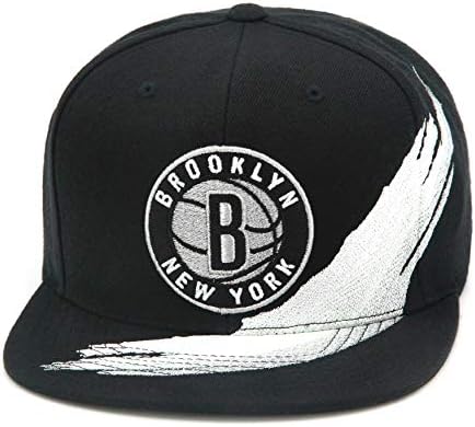 Mitchell & Ness Brooklyn Nets Snapback Hat - Black/Silver/White/Fintursion - Basquete para homens