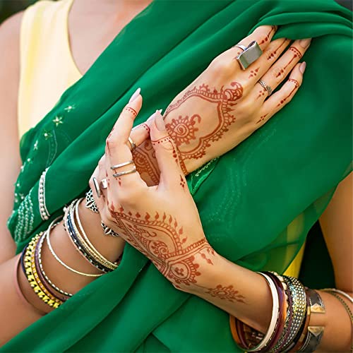 Tatuagens temporárias de hena para mulheres, tatuagens de hena marrom