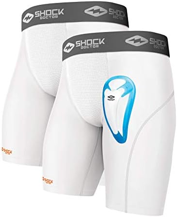 Short Doctor de shorts de compressão com copo de proteção bio-flex. Beisebol masculino / juvenil, hóquei, lacrosse etc
