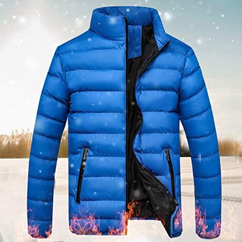 Jaqueta buffer masculino inverno quente magro de forma espessada espessada bolhas zíper para uso casual de roupas casuais