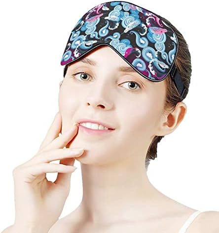 Linda máscara de olho de padrão marinho Sono vendido com blocos de cinta ajustável Blinder leve para viajar Sleeping Sleeping Yoga Nap