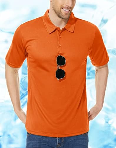 Camas de pólo masculinas de Tacvasen Performance Desempenho de uma camisa de golfe casual para umidade de umidade rápida longa