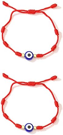 Cmoonry Hand fez bracelete de corda vermelha trançada