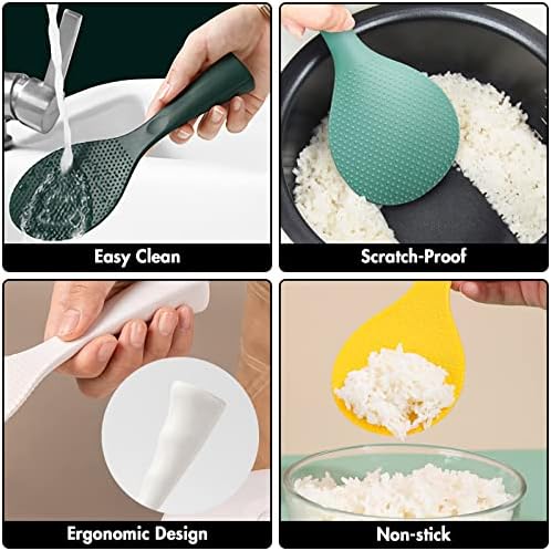 Arroz de foire -spatula de arroz de silicone com arroz não bastão colher de barra