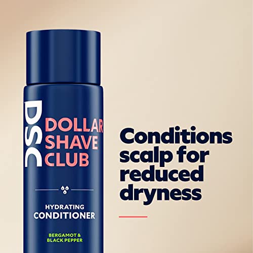 Dollar Shave Club | Kit de chuveiro completo | Sabão de barra masculino, shampoo, condicionador | Sabão com perfume de âmbar e lavanda | Shampoo e condicionador de cabelos e couro cabeludo com limpadores derivados de plantas | Conjunto de chuveiro masculino