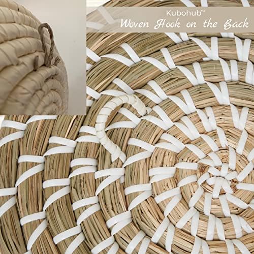 Conjunto de decoração de cesta de parede de 9 - cestas de ervas marinhas penduradas feitas à mão | Decoração de parede