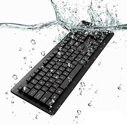 Teclado de ondas de caixa compatível com MSI CreativePro X17 - Teclado Aquaproof USB, teclado USB de água à prova d'água lavável para MSI Creatorpro X17 - Jet Black