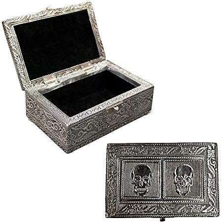 Caixa de caixa de jóias vintage | 9 estilos | Bronze ou prata metal metálico revestimento com designs de sotaque floral | Perfeito para brincos colares e anéis)