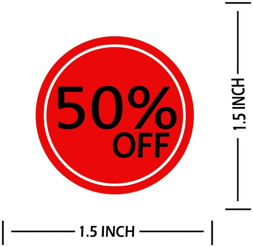 50 etiquetas de preços de adesivos de fora, etiquetas de venda de 1,5 polegadas para pequenas empresas de suprimentos
