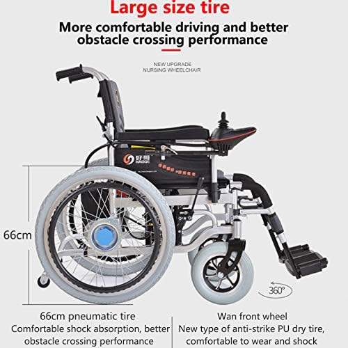 Neochy Fashion Cadeira de rodas portátil dobrável e leve 360 ​​° Joystick Todo terreno Cadeira de rodas dobrável Cadeira elétrica