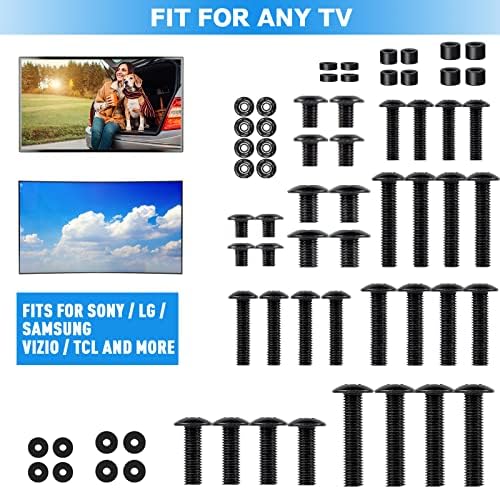 O kit de parafusos de montagem de hardware de montagem de TV de Dream TV vem com parafusos M4, M5, M6, M8 TV Mount, inclui espaçadores e lavadoras, se encaixa em qualquer TV de até 82 polegadas, funciona com qualquer MD5754