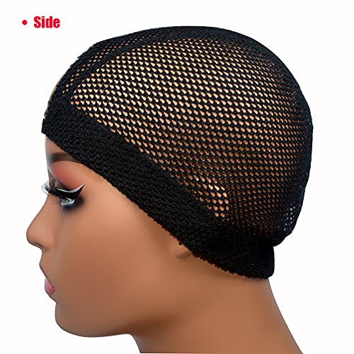 Highshion 5pcs Spandex Mesh Dome Wig Cap para fazer peruca, confortável, elástica, respirável e elástico Mesh Cap Burs Burs, bonés