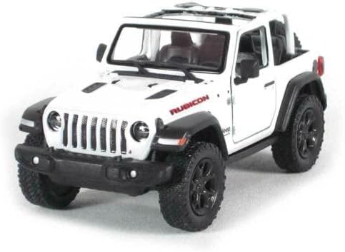 Compatível com Jeep Wrangler Rubicon 2018 White Open Top Convertible 1/34 Scale Diecast Car