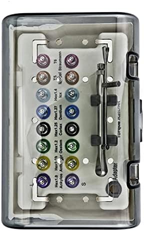 Kit protético colorido Ratchet de torque universal 10-70NCM com 16 PCS Instrumento de chave de fenda