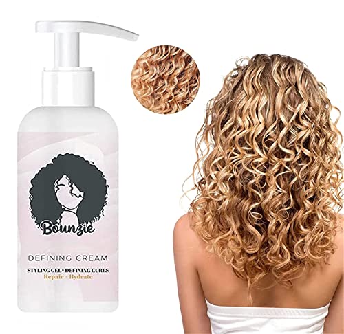 Bounziecurls Boost Defining Cream - Condicionador hidratante de curl para controle de frizz e cor tratada, cacho hidratante, gel de estilo profissional, para todos os tipos de cabelo