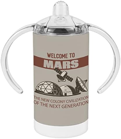 Bem -vindo ao Mars Sippy Cup - Copo com canudinho do bebê temático - Copo com canudinho gráfico