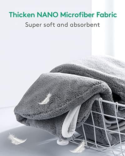 Toalha de cabelo de microfibra em yfong para mulheres, toalha de secagem de cabelo anti -frizz com alça elástica, turbantes