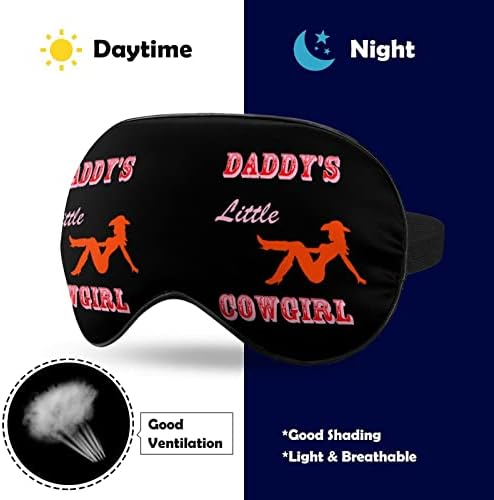 Little Cowgirl Print Máscara de máscara de olho de cowgirl Bloqueando máscara de sono com cinta ajustável para viajar