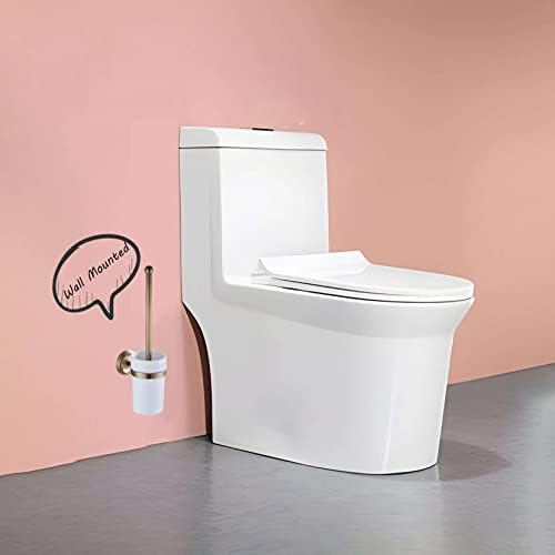 Pincel de vaso sanitário e conjunto de suporte, escova de ouro escovados montados na parede, escova de vaso sanitário e suporte do banheiro, escova de vaso sanitário de latão, para acessórios para o banheiro banheiro-retro-37x9.4x9.4cm