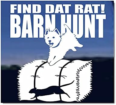 Encontre rato Dat! Westie West Highland White Terrier Barn Hunt Nickerstickers Vinyl Dog Window Decal