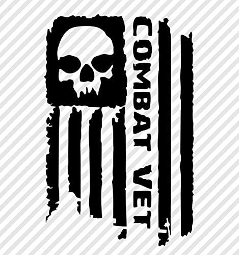 Adesivo Skull Combat Veterano Bandan Decal