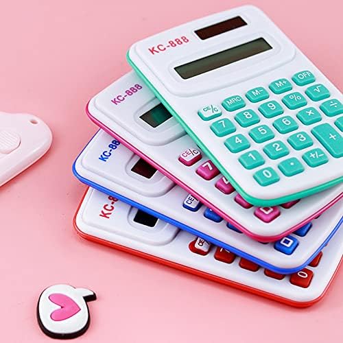 Calculadora compacta com calculadora de bolso abastecida de alimentação solar e de bateria com 8 dígitos exibir componentes eletrônicos APS Mini calculadora （Color Random)