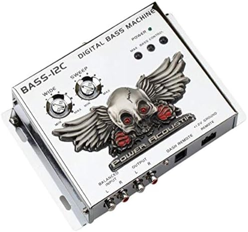 Power Acoustik Bass-12c Digital Bass Restoration Processor com dois botões de controle remoto e olhos LED brilhantes