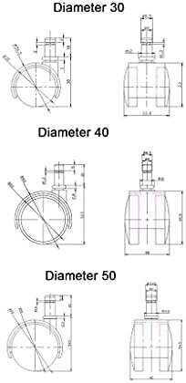 DXMRWJ 1.0/1,5/2,0 polegadas Casters de nylon ímão de gole de rodízio universal rodas de móveis de rodízio elétrico
