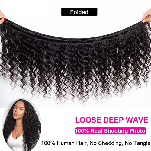 Facos de cabelo de onda profunda soltos 9a cabelo virgem brasileiro solto onda profunda 3 feixes de 150% de densidade