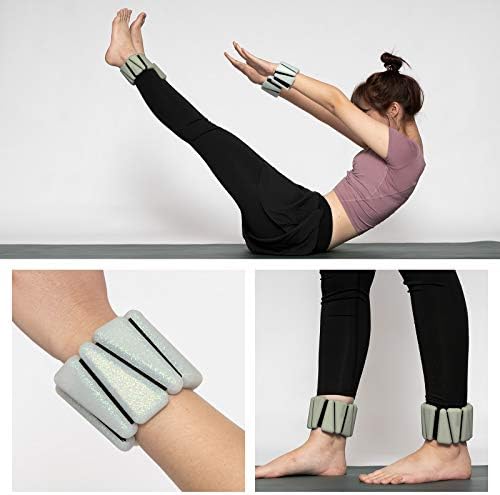 Hosnner Women Women Westes - Silicone Bracelet Button Bulballes para homens Pesos de resistência ao treino para exercícios, caminhada, dança, corrida, ioga, 1 lb cada, 2 por conjunto