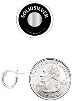 Solidsilver- prata esterlina 10mm 12mm 15mm 15 mm de altura clique de clique de clique em Brincos de argola em prata