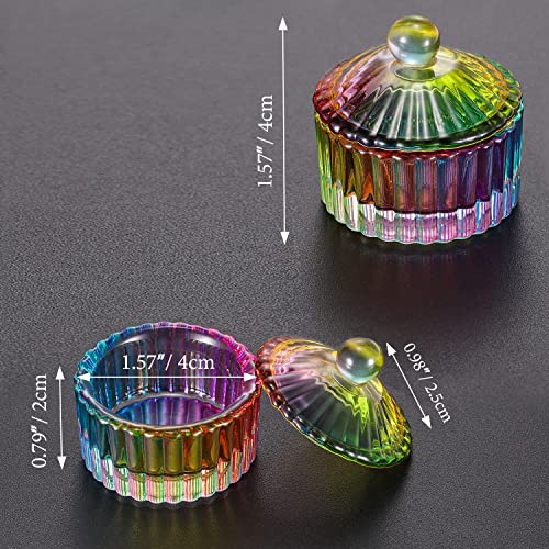 Noverlife Mini redonda de forma de unha -líquido pó líquido de pó de vidro Dappen prato, tigela colorida de cristal de unhas