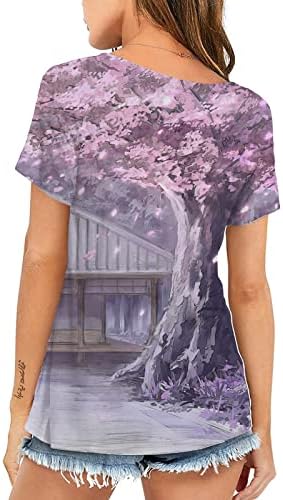 Mulheres soltas fit tops ladies moda top shirt vilc-decote em vasia sexy de camisa elegante e elegante estampa de flores manga curta