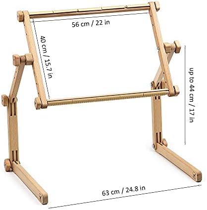 Tabela de bordados e suporte de mãos livres com moldura ajustável feita de bordado de tapeçaria de madeira orgânica para bordado de bordado de ponto cruzado)