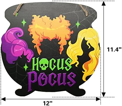 Halloween de deroro placa de boas -vindas Hocus pocus para decoração da porta da frente, varanda de fazenda pátio ao ar livre