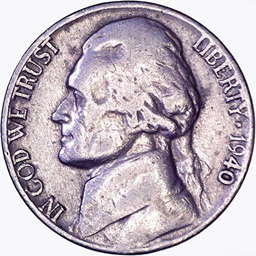 1940 Jefferson Nickel 5C muito bom